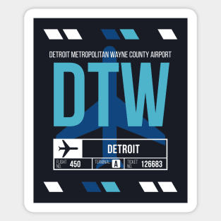 Detroit (DTW) Airport Code Baggage Tag Sticker